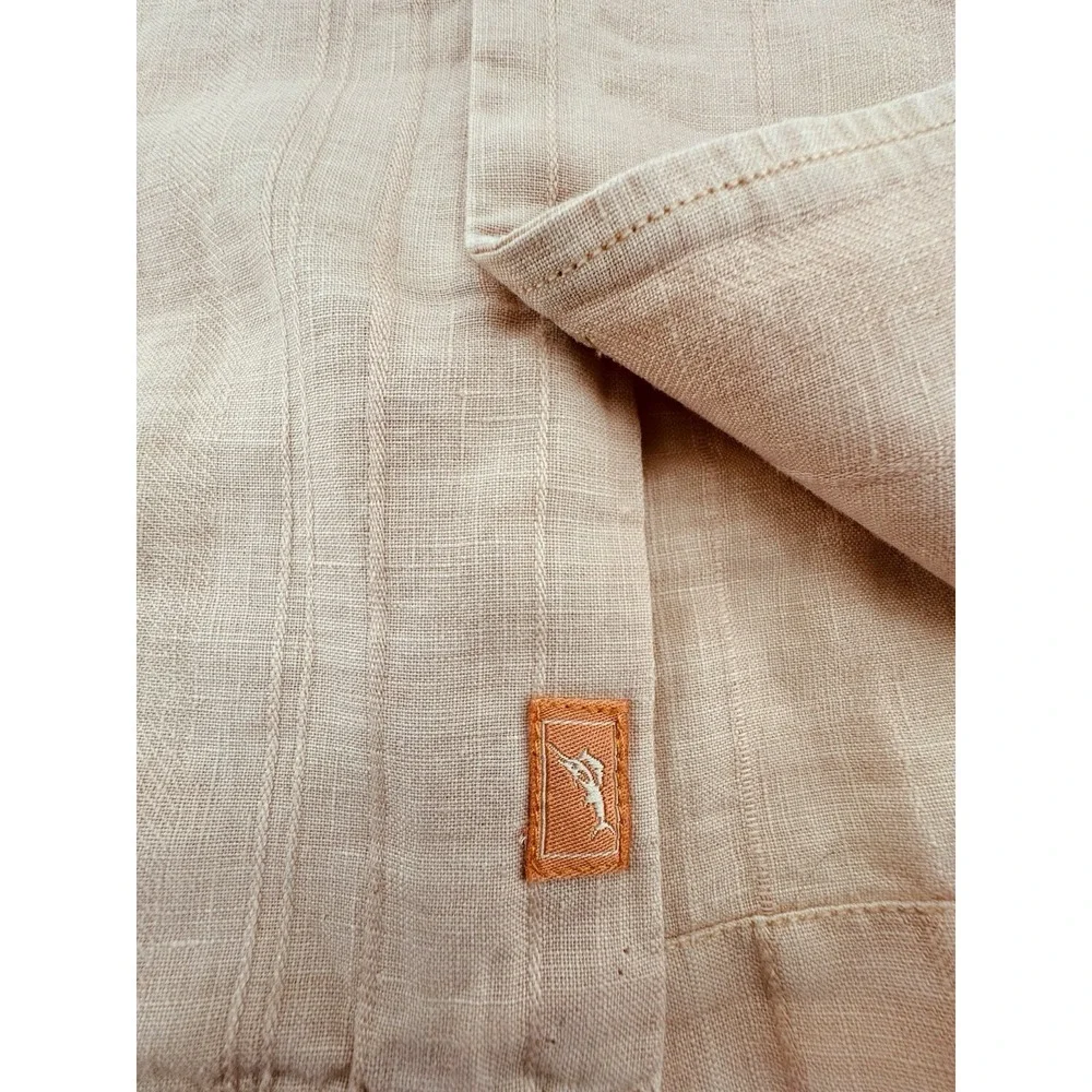Tommy Bahama 100% Linen Peach Shirt‎ Short Sleeve Relaxed Summer Men's Size 2XL